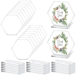 Hexagon bordnummer i akryl med stativ